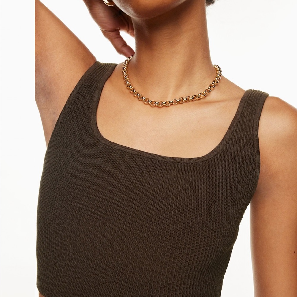 Babaton Aritzia Sculpt Knit Square Neck Cropped Tank